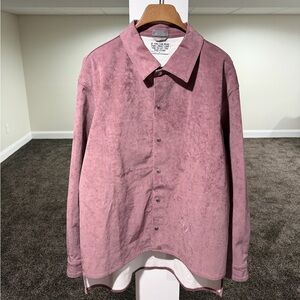 Dior x Travis Scott SS22 Embroidered Logo Pink Suede / Vevlet Shirt Jacket
